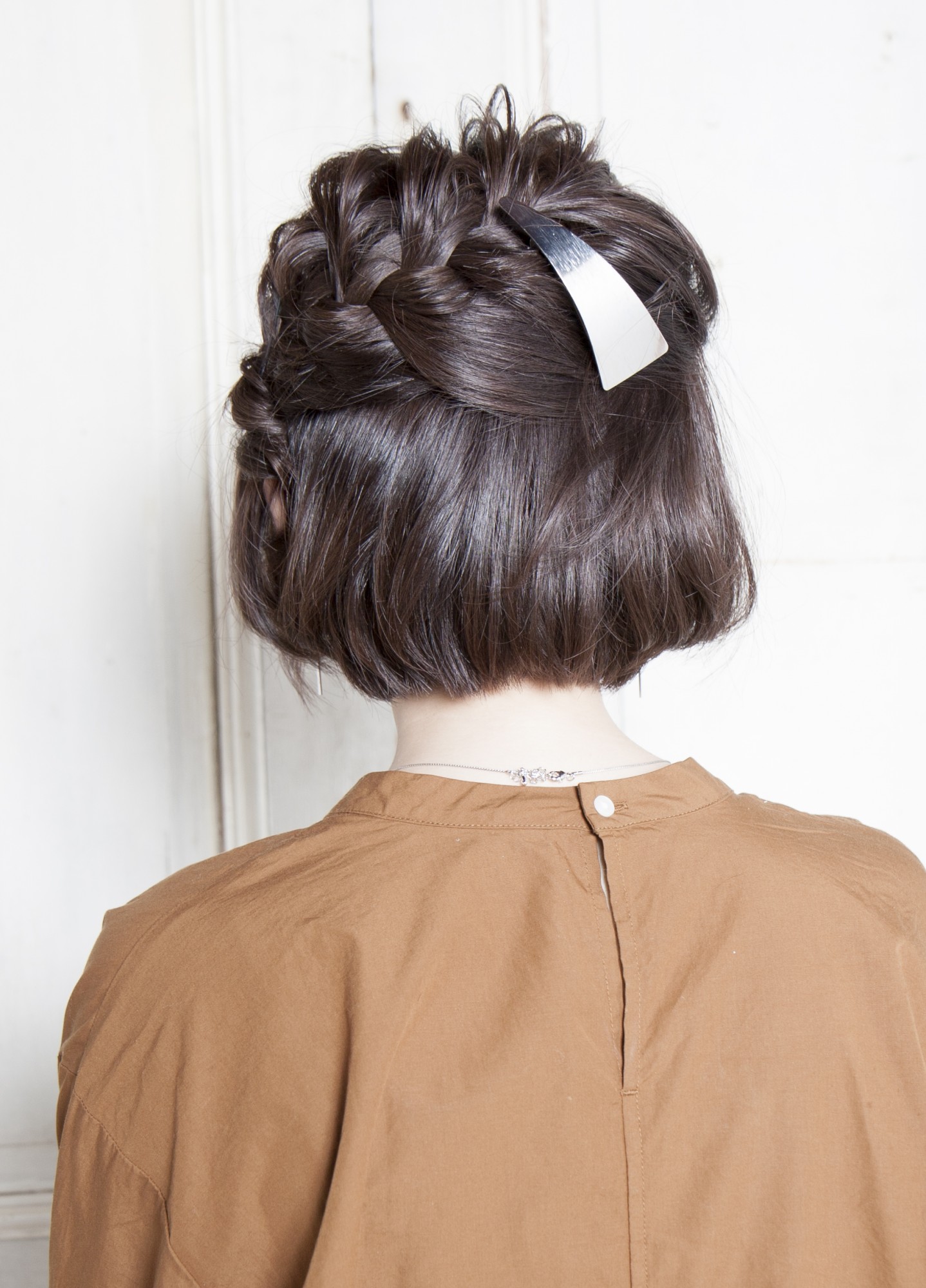 編み込みハーフアップの髪型 ヘアスタイル ヘアドレ